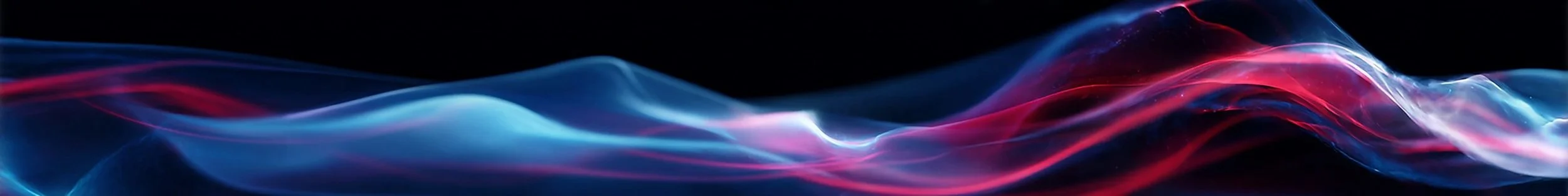 Colorful plasma arc with smooth red and blue energy waves on a dark background.